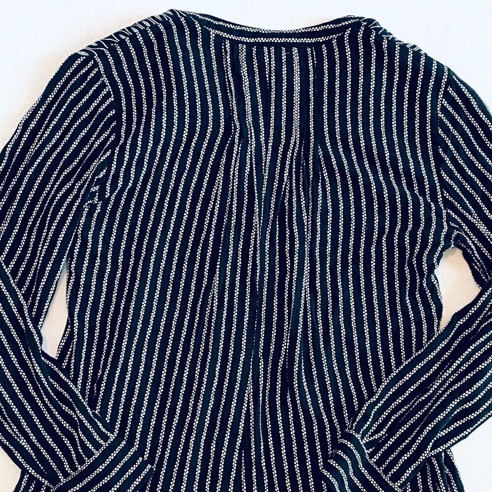 Anthropologie Maeve Calia black & white tunic top Womens 2 petite feminine flowy - Picture 7 of 13